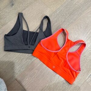 Athleta Charcoal and Bright Orange Sports Bras